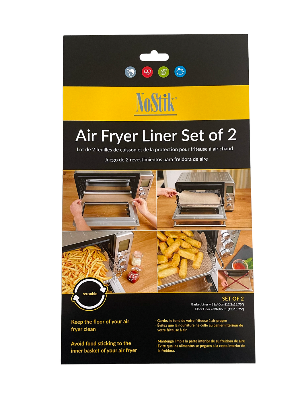 NOSTIK Air Fryer Liner 2 Piece Rectangular