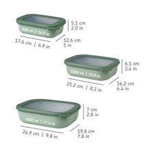 Load image into Gallery viewer, Mepal Cirqula 3Pc. Rectangular Shallow Multi Bowl Set
