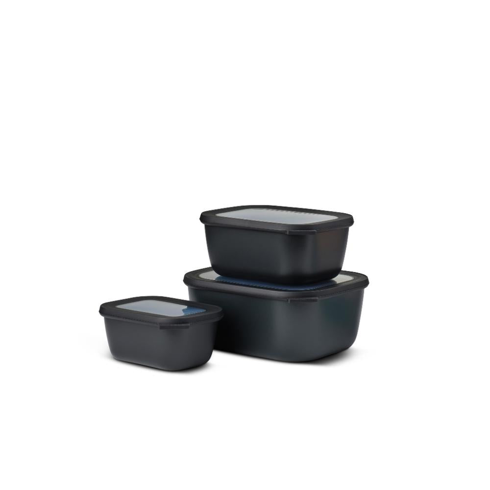 Mepal Cirqula 3Pc. Rectangular Deep Multi Bowl Set